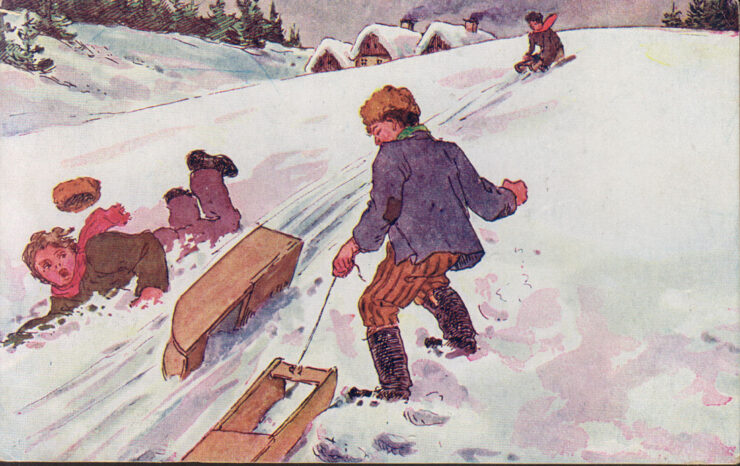 ZJAZD NA SANKACH - WYWROTKA - ZIMA 1921 R.