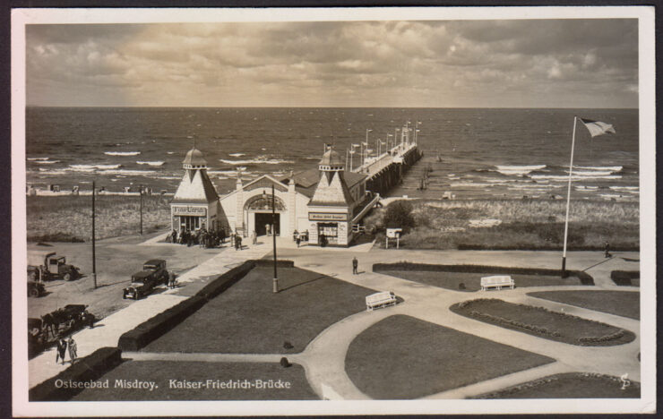 MIĘDZYZDROJE / MISDROY - MOLO - SAMOCHODY - WYRAŹNA 1934 R.