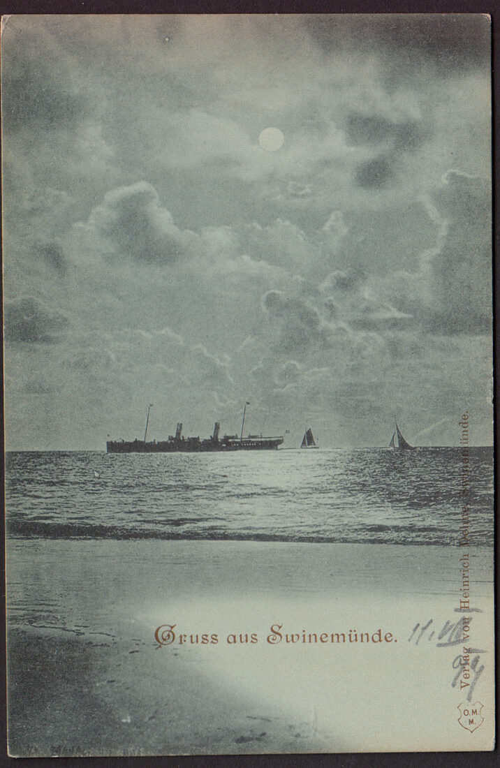 SWINEMUNDE  (ŚWINOUJŚCIE) - GRUSS - PAROWIEC - ŻAGLÓWKI 1894 R.