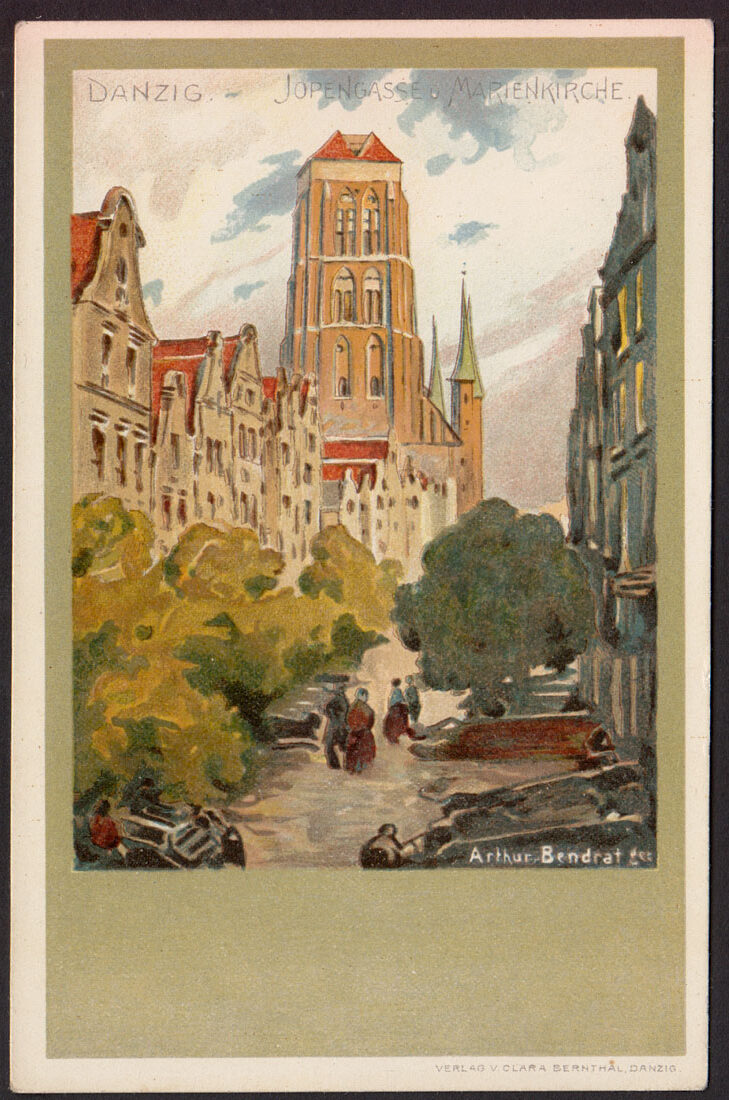 DANZIG (GDAŃSK) - JOPENGASSE STR. - MARIENKIRCHE - ARTHUR BENDRAT - OK 1905 R.