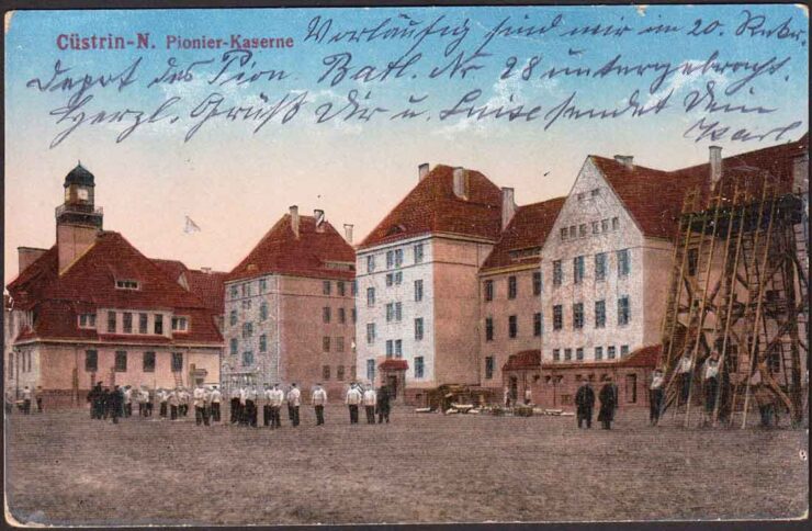 CUSTRIN N. - (KOSTRZYN) - PIONIER-KASERNE - WOJSKO, ĆWICZENIA, Stp. - Feld. 1916 R.