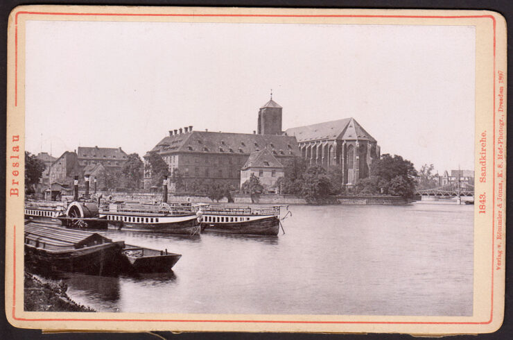 BRESLAU (WROCŁAW) - SANDKIRCHE 1943 R. - DRESDEN 1900 - FOTO NA TEKTURCE
