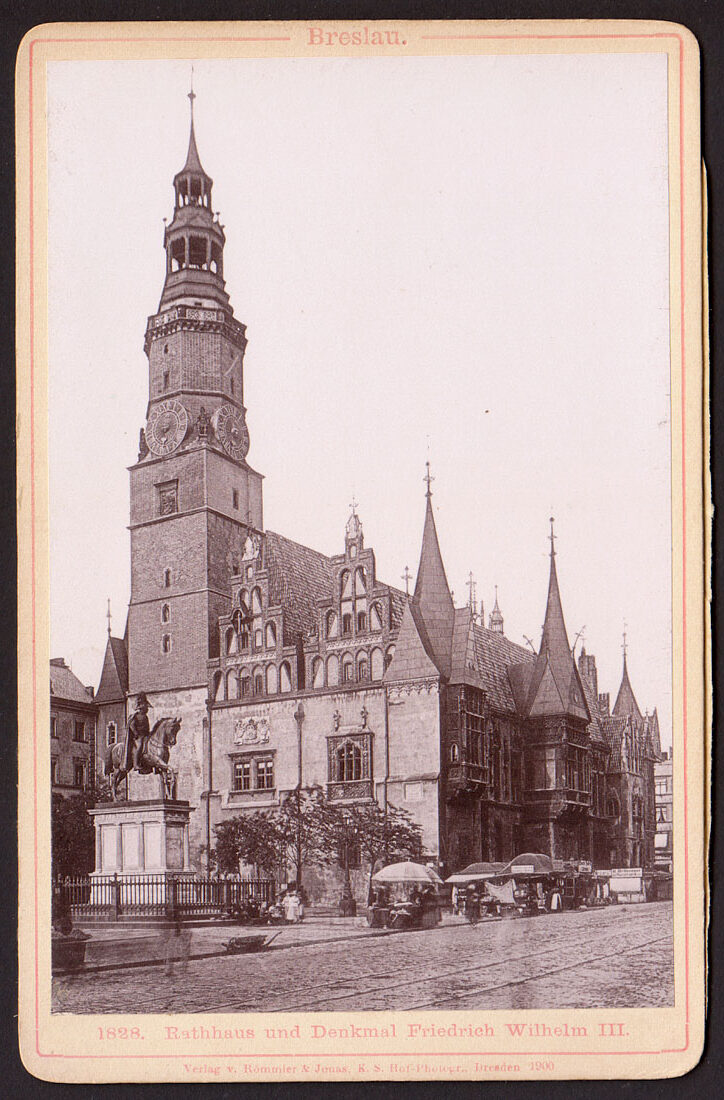 BRESLAU (WROCŁAW) - RATHAUS - DENKMAL128 R. - DRESDEN 1900 - FOTO NA TEKTURCE