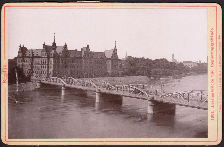 BRESLAU (WROCŁAW) - LESSINGBRUCKE 1937 R. - DRESDEN 1900 - FOTO NA TEKTURCE