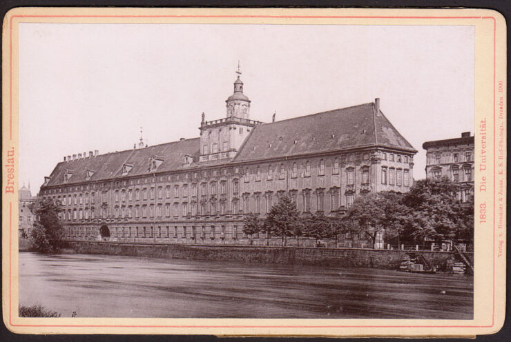 BRESLAU (WROCŁAW) - DIE UNIVERSITAT 1933 R. - DRESDEN 1900 - FOTO NA TEKTURCE
