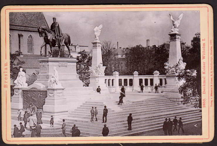 BRESLAU (WROCŁAW) - KAISER WILHELM I - DENKMAL 1950 R. - DRESDEN 1900 - FOTO NA TEKTURCE