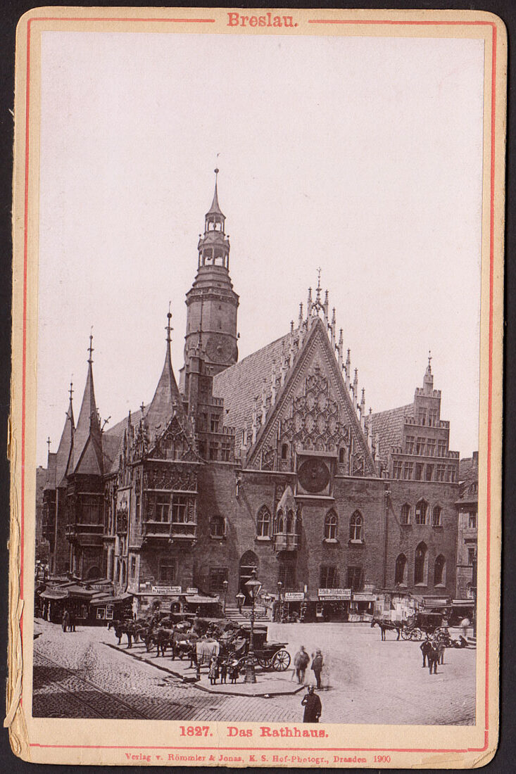 BRESLAU (WROCŁAW) - DAS RATHAUS 1827 R. - DRESDEN 1900 - FOTO NA TEKTURCE