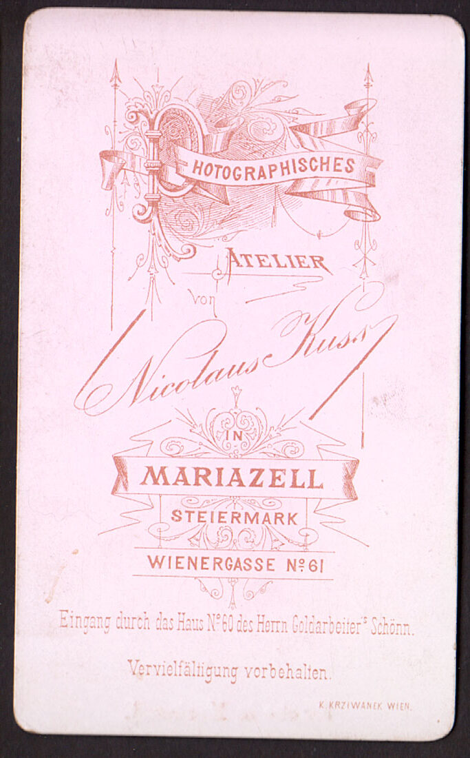 MARIAZELL - BAZYLIKA - RYNEK GŁÓWNY - AUSTRIA - FOTO NA KARTONIKU - OK 1880 R.