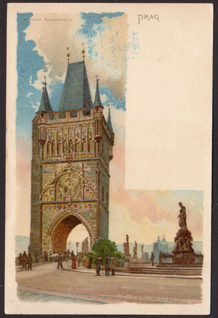 PRAG (PRAGA) - MOST KAROLA - WIEŻA MOSTOWA - 1899 R.