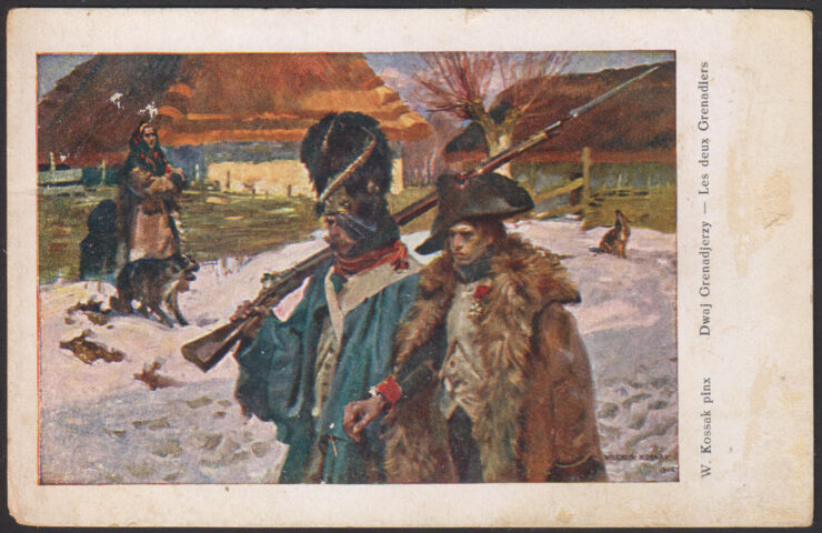W. KOSSAK - MALARSTWO - DWAJ GRENADJERZY (USZKODZONA)