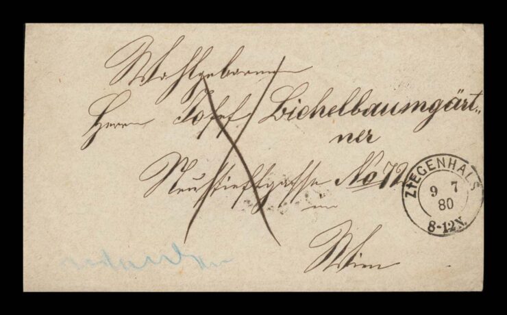 ZIEGENHALS (GŁUCHOŁAZY) - KOPERTA - STEMPEL 1880 R.