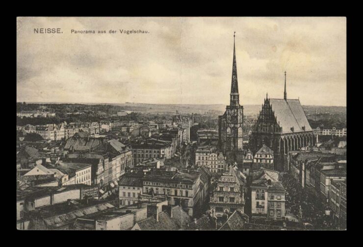 NEISSE (NYSA) - PANORAMA - Z LOTU PTAKA 1817 R. (ZŁAMANA)