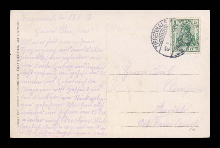 ZIEGENHALS (GŁUCHOŁAZY) - WALDTEICH - SIELANKA - ŁÓDKA 1912 R.