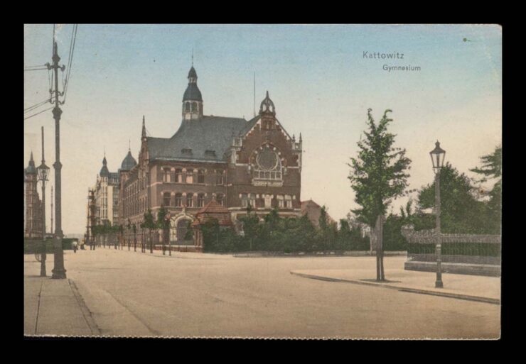 KATTOWITZ - GYMNASIUM - SKRZYŻOWANIE ULIC 1916 R.