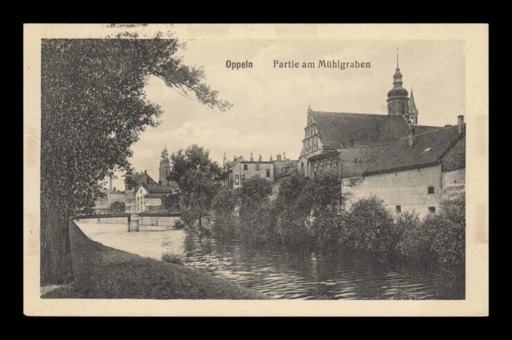 OPPELN (OPOLE) - PARTIE AM MUHLGRABEN - NAD KANAŁEM - Feld. 1915 R.