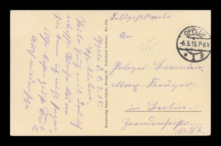 OPPELN (OPOLE) - PARTIE AM MUHLGRABEN - NAD KANAŁEM - Feld. 1915 R.
