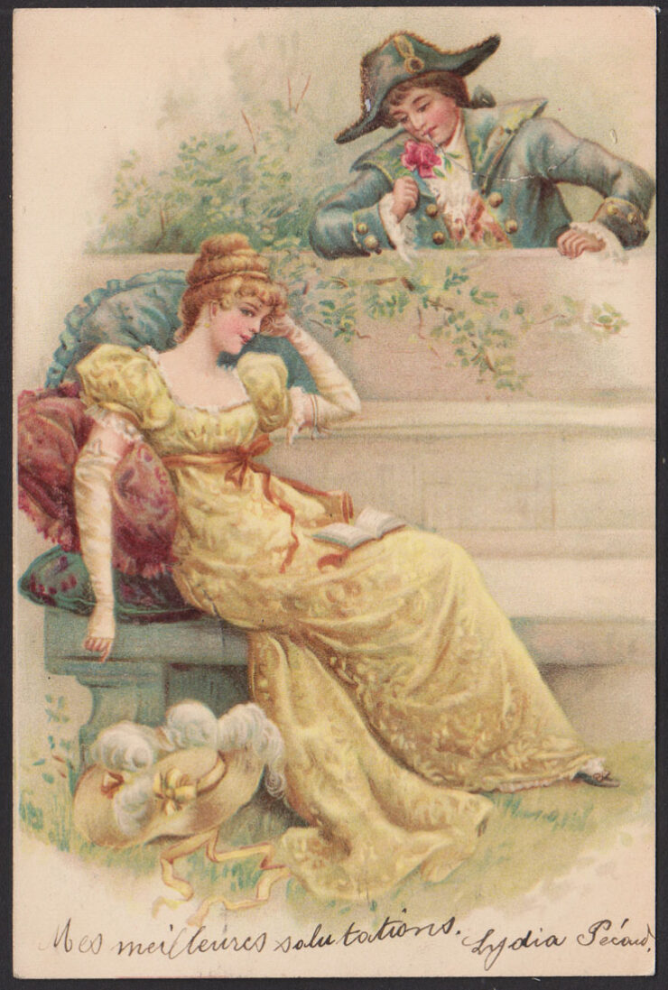 ZALOTY - FRANCJA - DAMA W SUKNI 1901 R.