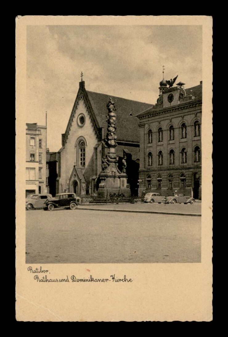 RATIBOR (RACIBÓRZ) - RATUSZ - KOŚCŁ DOMINIKANÓW - SAMOCHODY