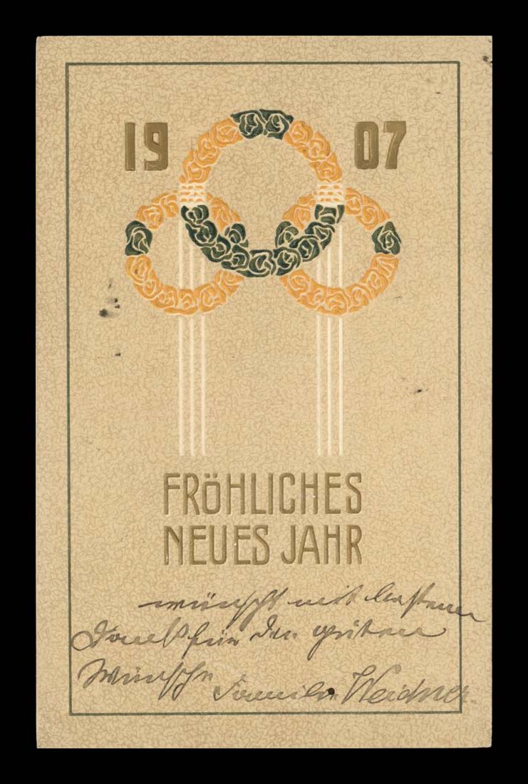 NEUES JAHR (NOWY ROK) - WIEŃCE RÓŻ - SECESJA 1907 R.