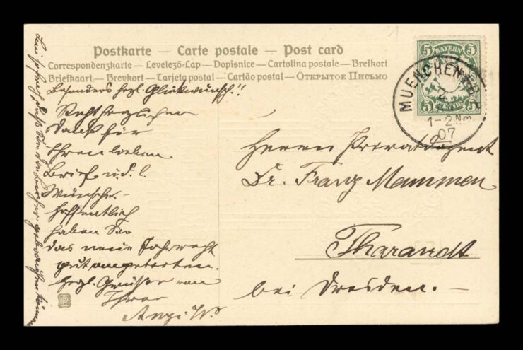 NEUES JAHR (NOWY ROK) - WIEŃCE RÓŻ - SECESJA 1907 R.