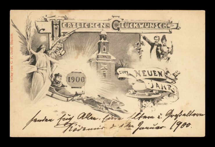 NEUEN JAHR (NOWY ROK) - PĘDZĄCE ZAJĄCE - SANKI 31.12.1899 R.