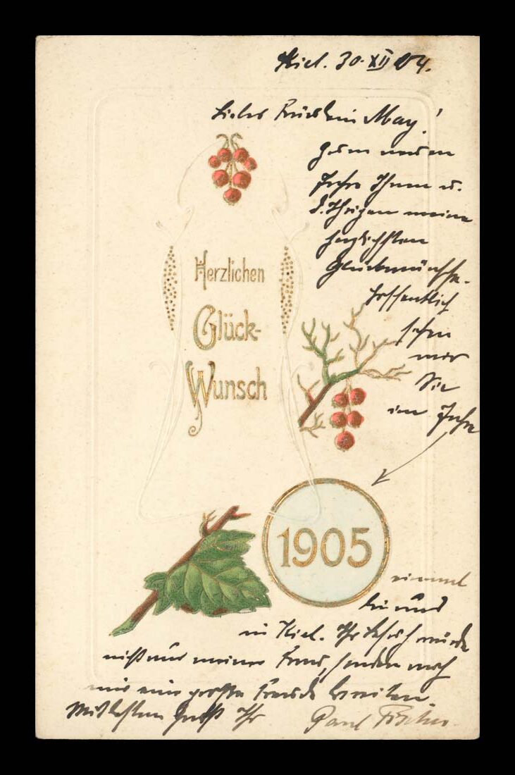 GLUCK WUNSCH (NOWY ROK) - SECESJA  - PRAGE - 1905 R.