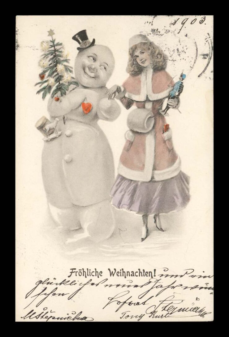 FROHLICHE WEHNACHTEN (WESOŁYCH ŚWIĄT) - BAŁWAN W MELONIKU 1903 R.