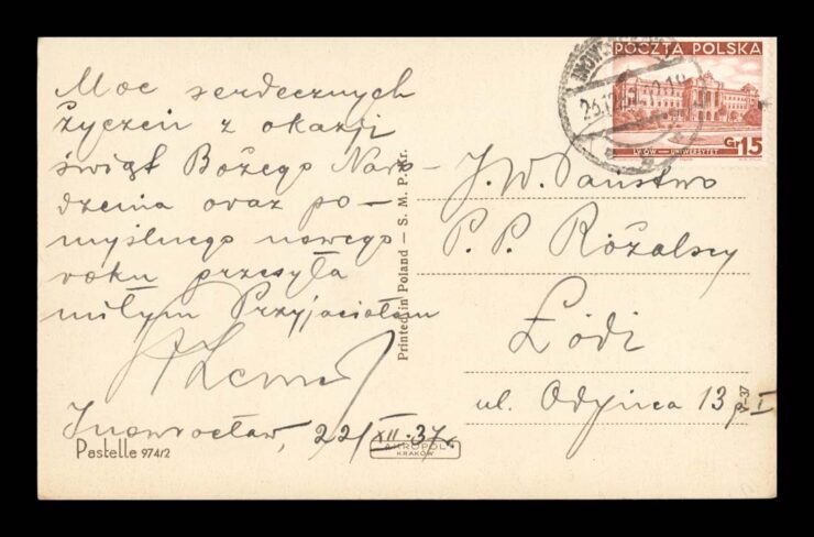 WESOŁYCH ŚWIĄT - NARTY, ZIMA - AKROPOL KRAKÓW 1937 R.