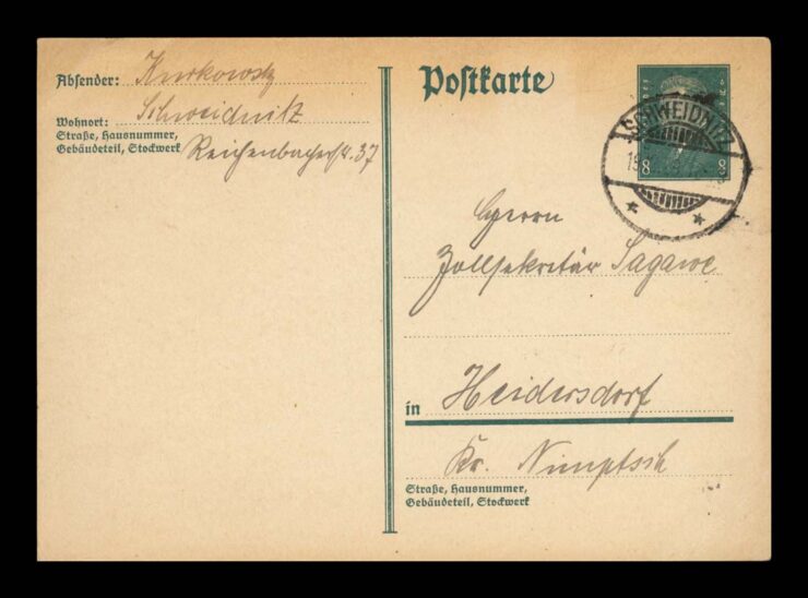 SCHWIDNITZ (ŚWIDNICA) - KORESP. LOKALNEGO STOWARZYSZENIA 1929 R. NR 2