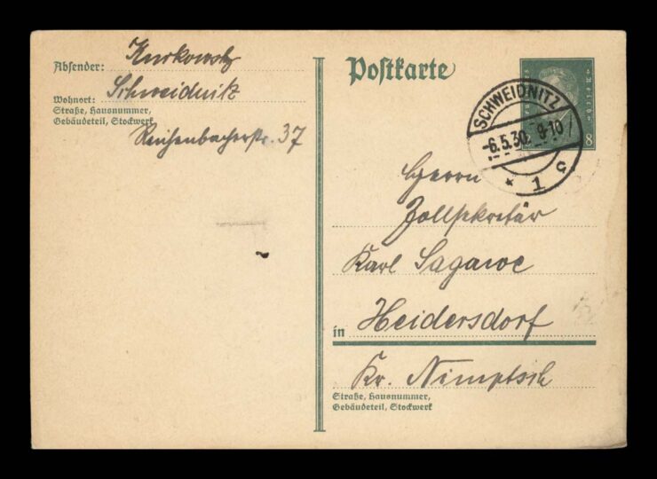 SCHWIDNITZ (ŚWIDNICA) - KORESP. LOKALNEGO STOWARZYSZENIA 1929 R. NR 3
