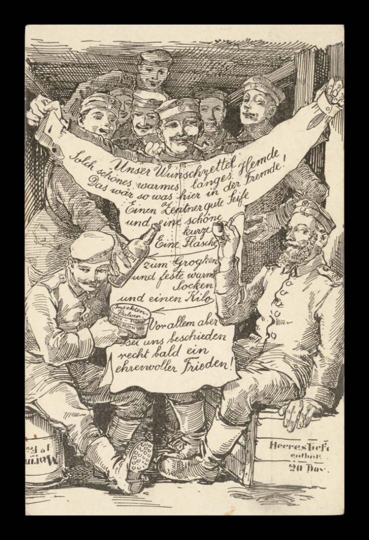 ŻOŁNIERZE, WOJNA - PROSTE POTRZEBY - HUMOR 1917