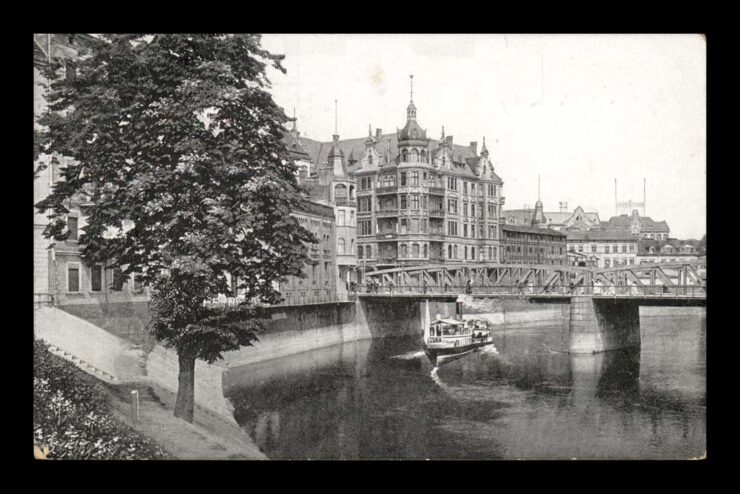 POSEN (POZNAŃ) - WALLISCHEIBRUCKE, MOST CHWALISZEWSKI - ŁÓDKA, FELD. 1918