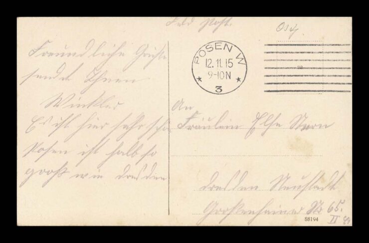 POSEN (POZNAŃ) - ZAMEK CESARSKI, FONTANNA - FELDPOST 1915