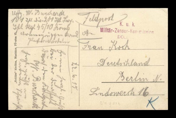 GRUSS, KARPATY - WIOSKA, ZABUDOWA LOKALNA, FELD.1915 (CENZURA)