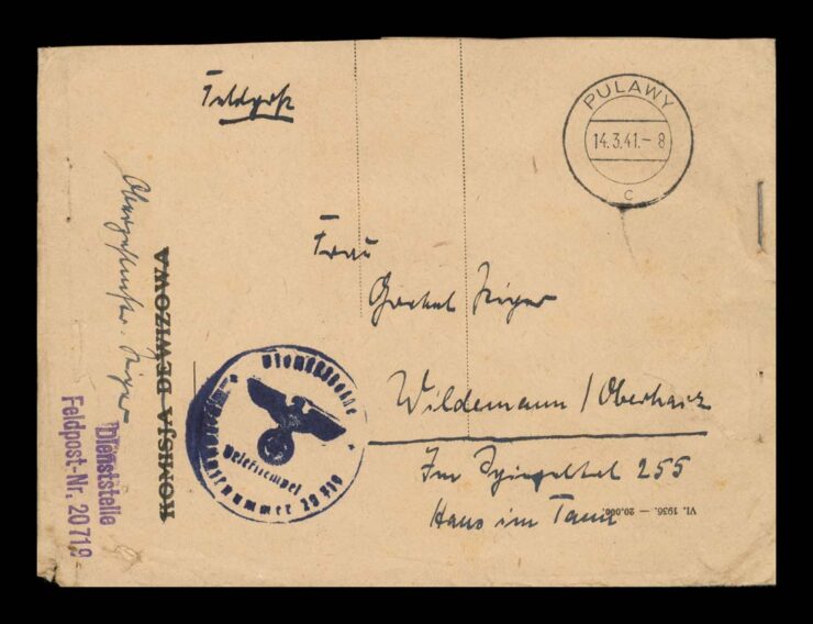 1941 - FELDPOST PULAWY (PUŁAWY) - KOPERTA - NR.20719