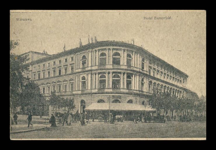 WARSZAWA - HOTEL EUROPEJSKI, ULICA - 1916