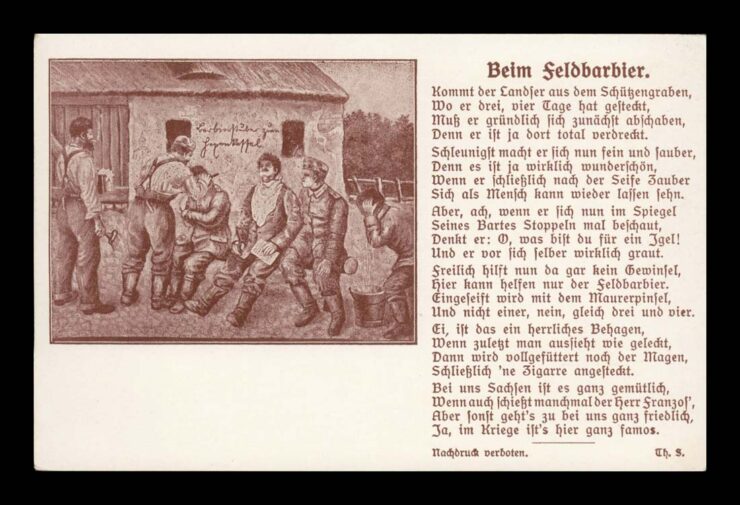 FRYZJER POLOWY, GOLENIE, STRZYŻENIE, WIERSZ, PRUSY, WWI