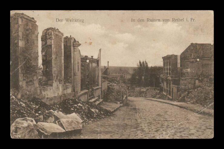 WOJNA ŚWIATOWA, RUINY, FRANCJA, FELDPOST 1916