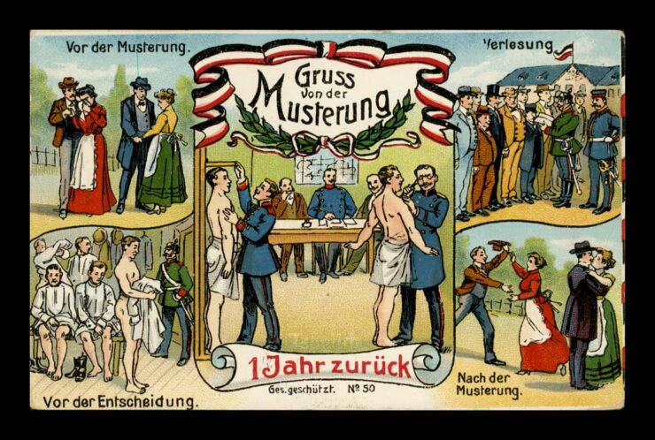 MUSTERUNG, GRUSS, REZERWA, POBÓR, PRZED I PO, LEKARZ, 1916