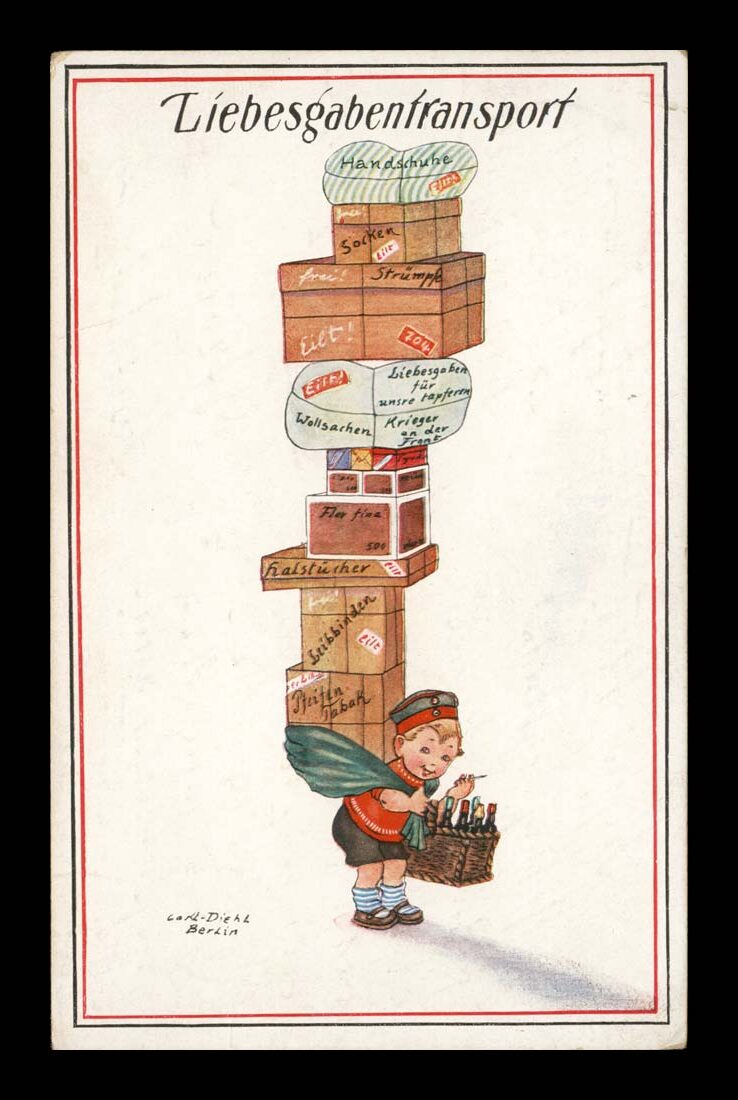 SIGN. CARL DIEHL, I WW, TRANSPORT DARÓW MIŁOŚCI, FELD. OSTROWO 1916
