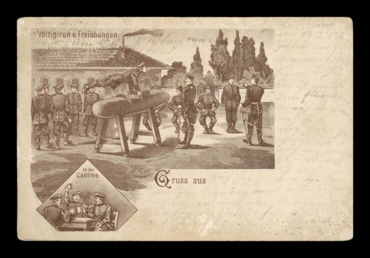 ŻYCIE ŻOŁNIERZY, KOSZARY, ĆWICZENIA, KANTYNA, GRUSS 1903