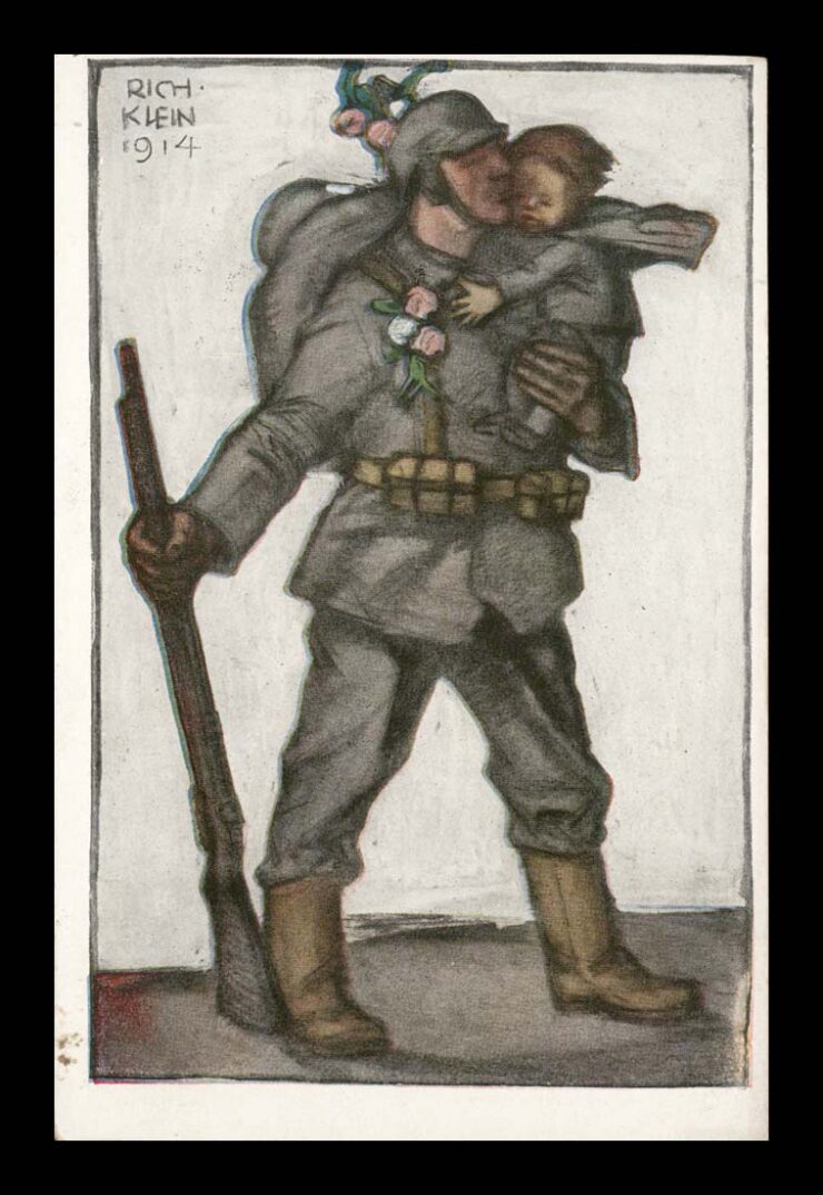 SIGN. RICH. KLEIN 1914 , CEGIEŁKA, INWALIDZI WOJENNI, ŻOŁNIERZ 1916