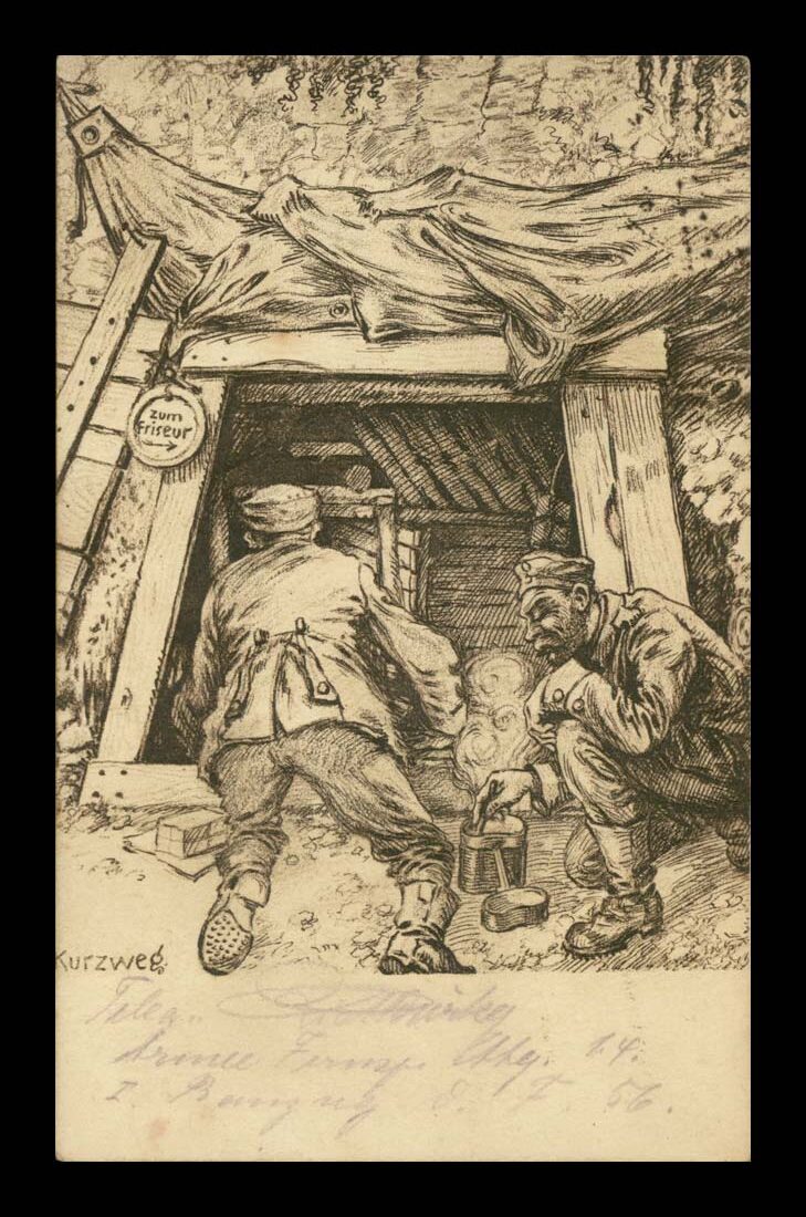 OKOPY, SCHRON, IWW, PRUSY, DROGA DO FRYZJERA, POSIŁEK, FELD. 1918