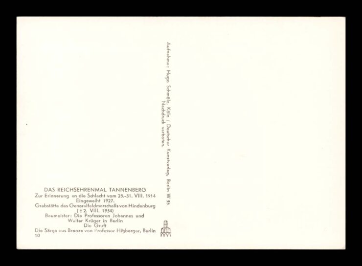 HOHENSTEIN (OLSZTYNEK), TANNENBERG, OSTERODE, SARKOFAGI HINDENBURGÓW 1941