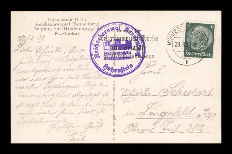 HOHENSTEIN (OLSZTYNEK), TANNENBERG, OSTERODE, WIEŃCE 1939