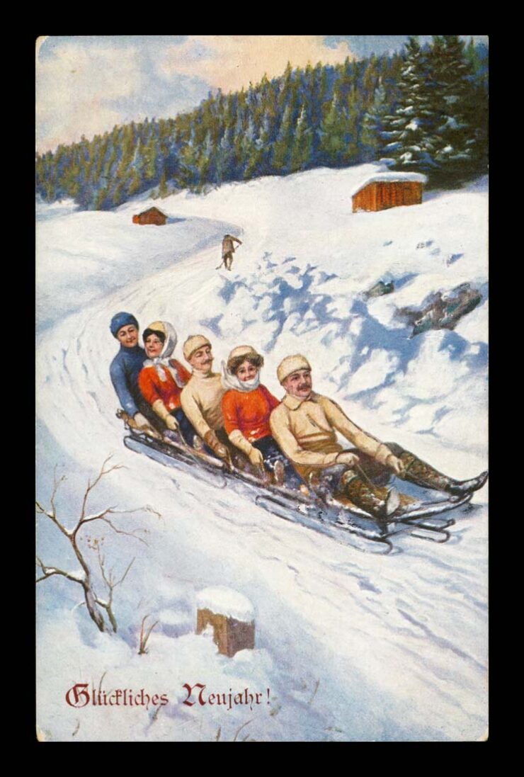 ŚNIEG, SANIE, ZIMA, TOR SANECZKOWY, SPORT 1910