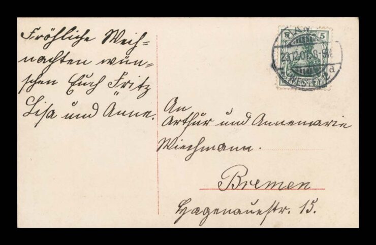 BOŻE NARODZENIE, ŚNIEG, ZIMA, SANIE Z PREZENTAMI 1907
