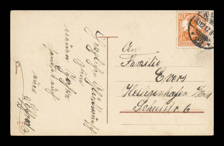 ZIMA, ŚWIĘTA, ŚNIEG, DZIECI, ZEGAR, VINTIGE 1917
