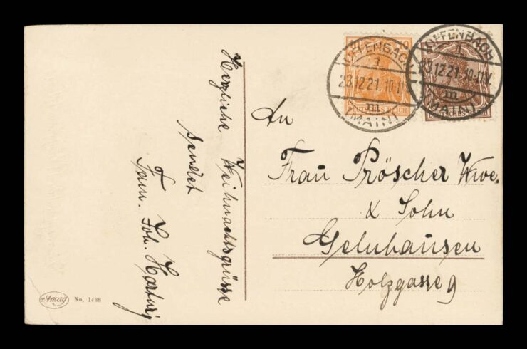 ZIMA, ŚWIĘTA, ANIOŁ, LITHO 1921