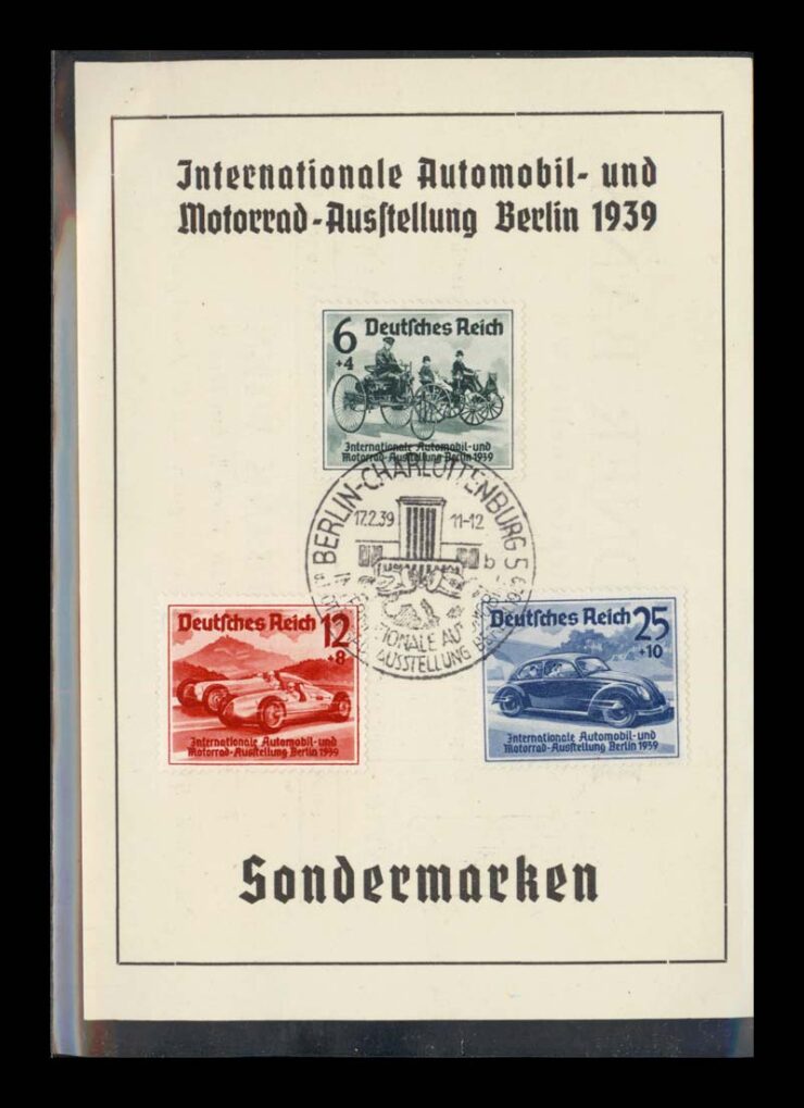 BERLIN, ZNACZKI, STEMPLE, MIĘDZYNARODOWA WYSTAWA MOTORYZACJI 1939